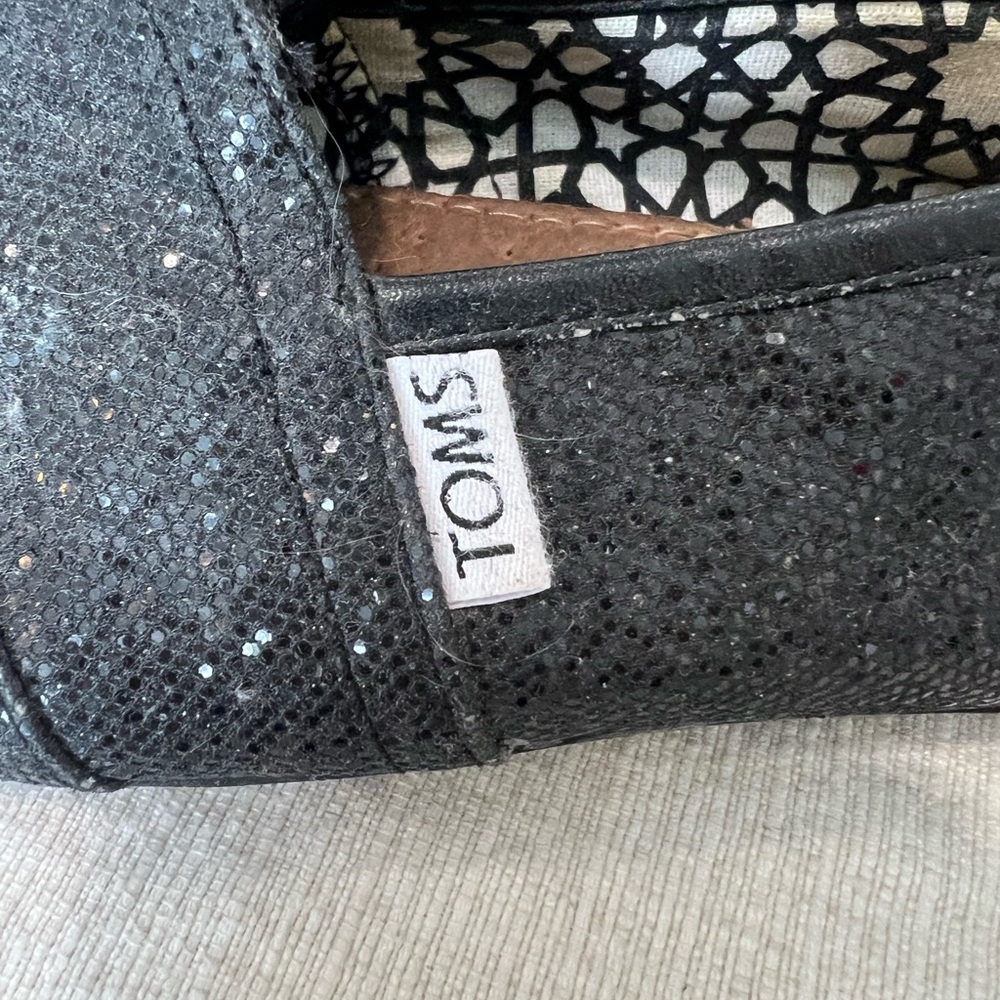 Toms shoes, size 8,  Black Sparkly
